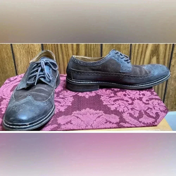 Men COLE HAAN Brown Leather Suede Lace Up Oxford Wingtip Shoes Sz 10.5 main image 9
